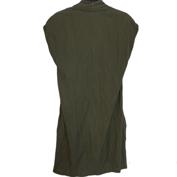 Daniele Alessandrini Olive Green Draped Short Dress Size 40 US Size 4 - Picture 2 of 5
